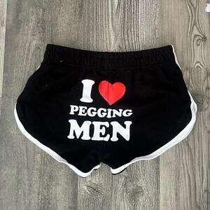 nowhere fast pegging graphic booty mini shorts rare
